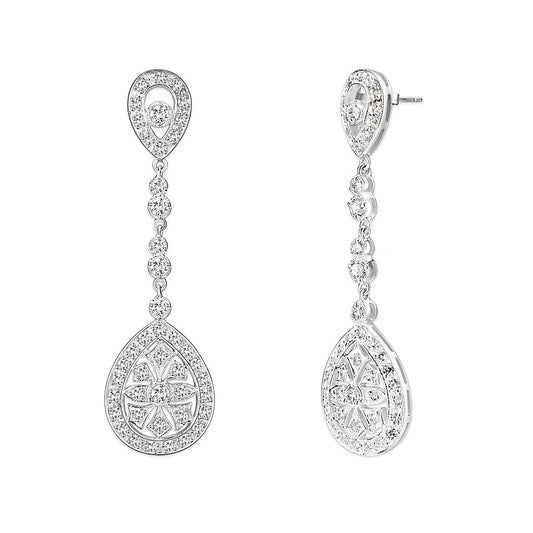 LO5W120 - Brass Earrings with AAA Grade CZ in Clear