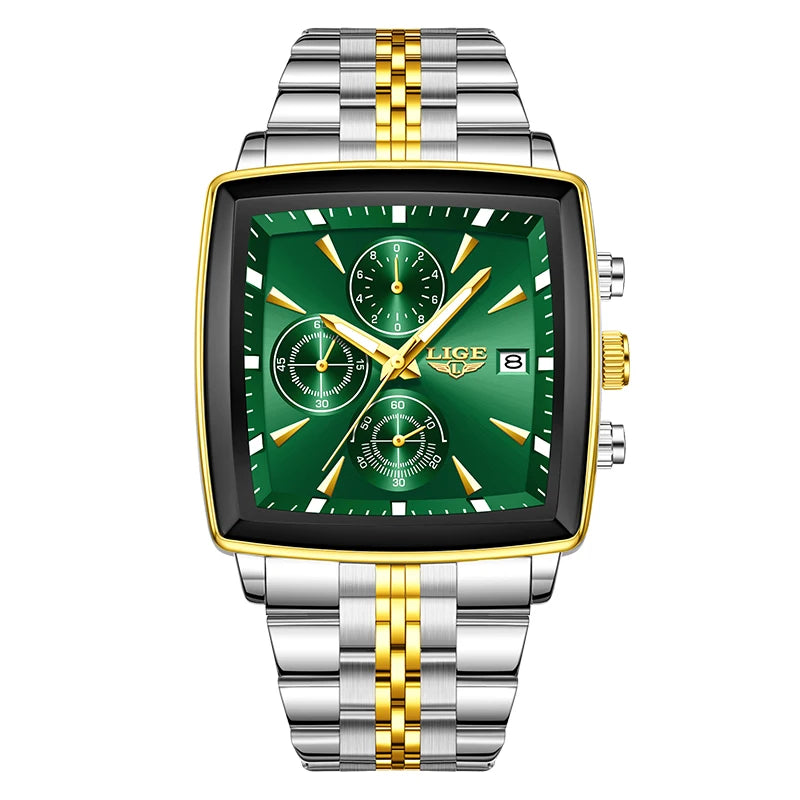 LIGE Fashion Mens Watches Top Brand Luxury Luminous Waterproof Chronograph Date Man Wristwatch Outdoor Sports Quartz Watch Men
