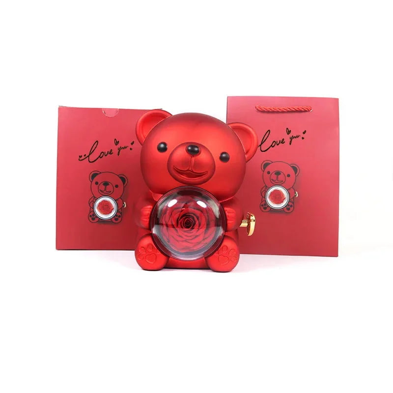 ForeverLove™ Rose Bear + Custom Engraved Necklace 🌹💎