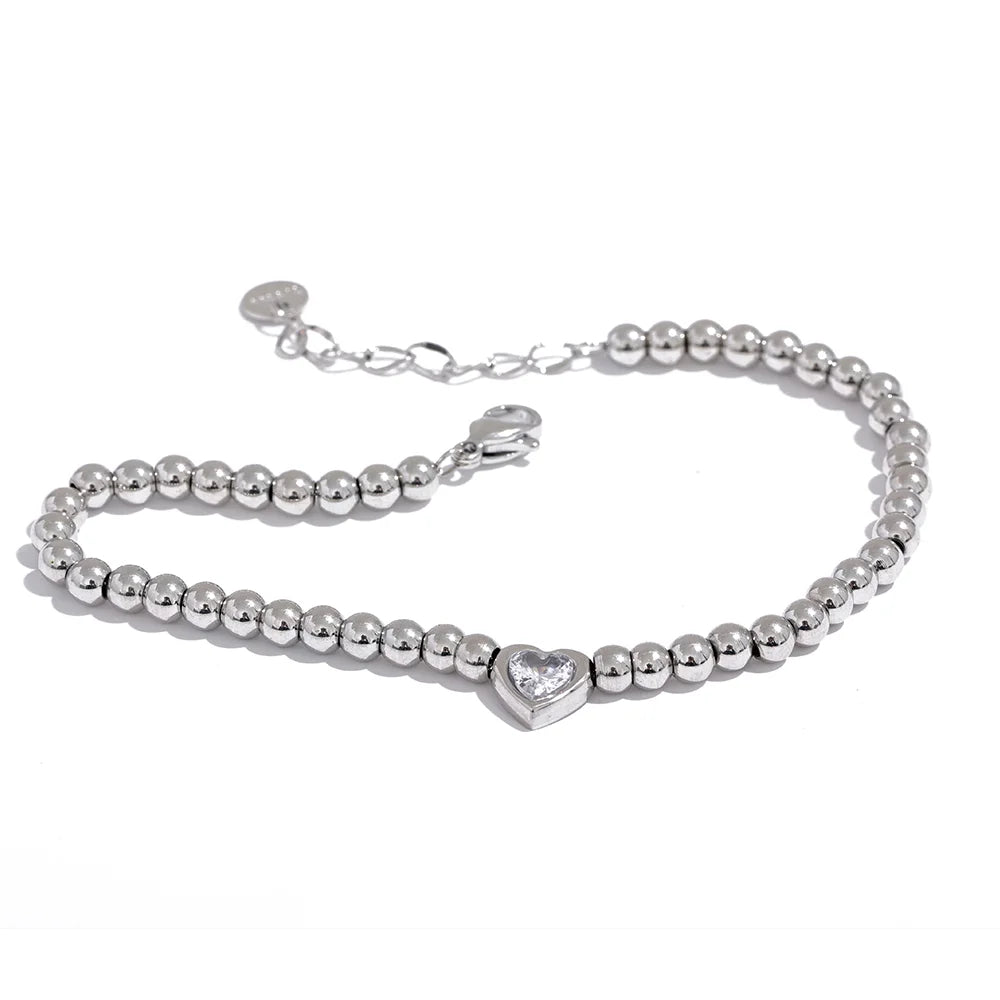 Mimi Beaded Heart Bracelet – Waterproof, Minimalist & Chic Charm | Huna Jewelry