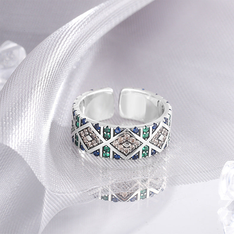 S925 Sterling Silver Angel Eye Zircon Ring