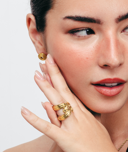 Disc Textured Stud Earrings