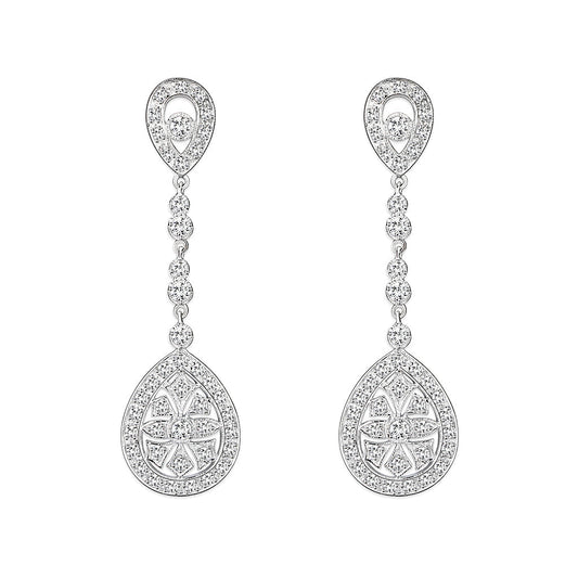 LO5W120 - Brass  Earrings with AAA Grade CZ  in Clear