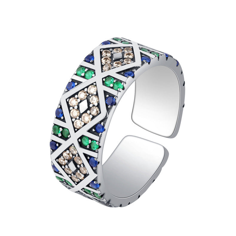 S925 Sterling Silver Angel Eye Zircon Ring