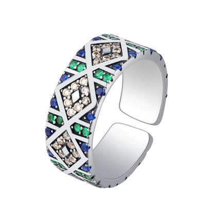 S925 Sterling Silver Angel Eye Zircon Ring
