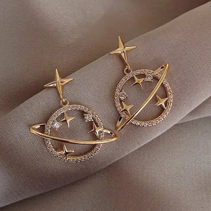 Trendy Crystal Geometric Dangle Earrings For Women Water Drop Imitation Pearl Round Tassel Earring Girl Party Engagement Jewelry