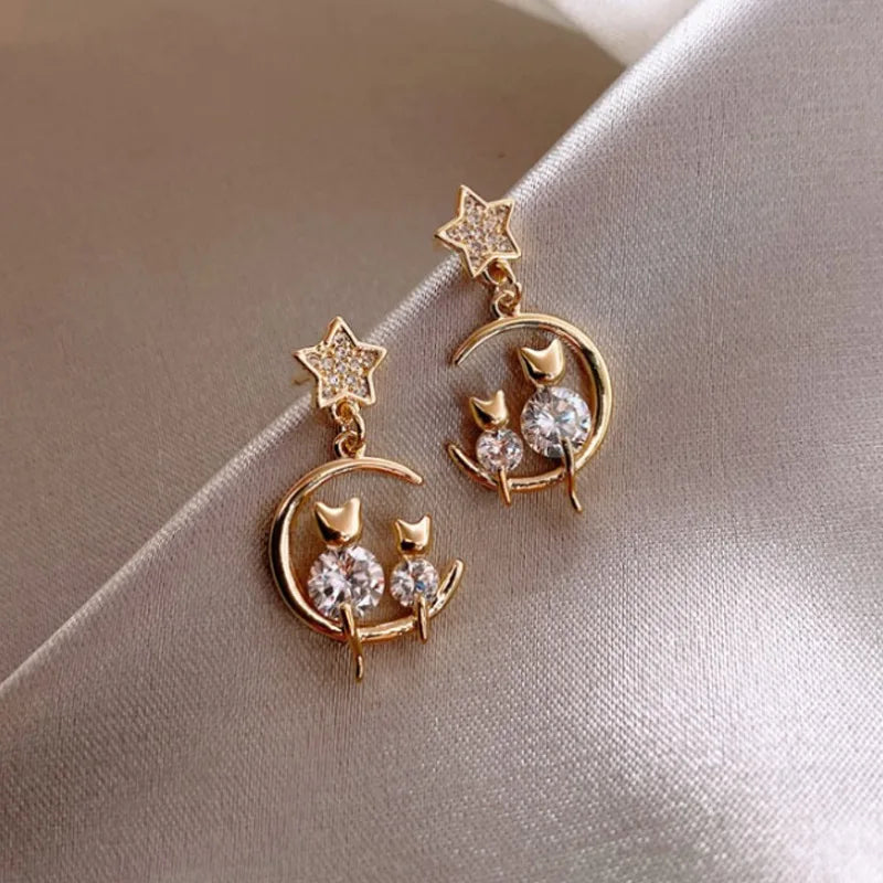 Trendy Crystal Geometric Dangle Earrings For Women Water Drop Imitation Pearl Round Tassel Earring Girl Party Engagement Jewelry