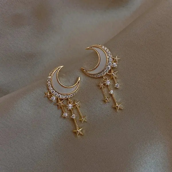 Trendy Crystal Geometric Dangle Earrings For Women Water Drop Imitation Pearl Round Tassel Earring Girl Party Engagement Jewelry