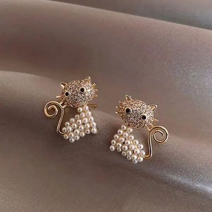 Trendy Crystal Geometric Dangle Earrings For Women Water Drop Imitation Pearl Round Tassel Earring Girl Party Engagement Jewelry