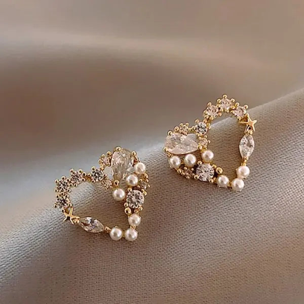 Trendy Crystal Geometric Dangle Earrings For Women Water Drop Imitation Pearl Round Tassel Earring Girl Party Engagement Jewelry