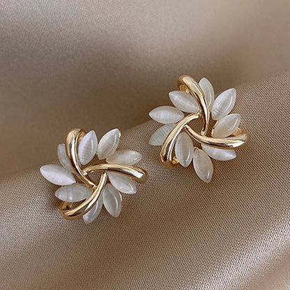 Trendy Crystal Geometric Dangle Earrings For Women Water Drop Imitation Pearl Round Tassel Earring Girl Party Engagement Jewelry