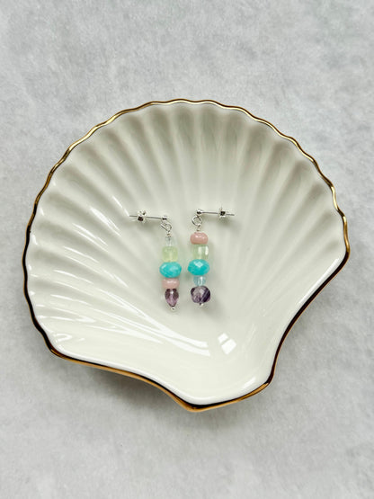 Rainbow Gemstone Drop Earrings