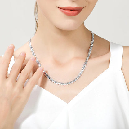 DOTEFFIL 925 Sterling Silver 6mm Side Chain 16/18/20/22/24 Inch
