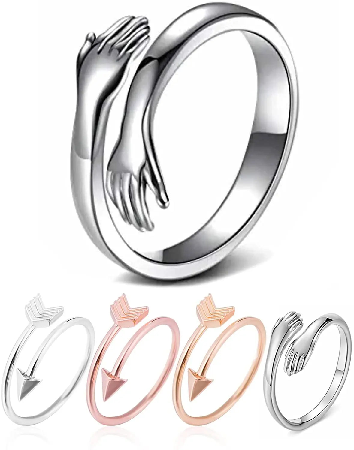 3PCS Toe Rings for Women Stainless Steel Adjustable Summer Beach Sexy Foot Ring With Diamonds Stackable Men's And Women's Ring