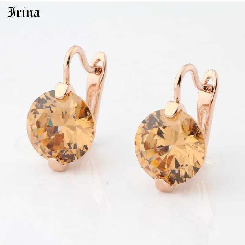 Gold Diamond Dome & Halo Stud Earrings