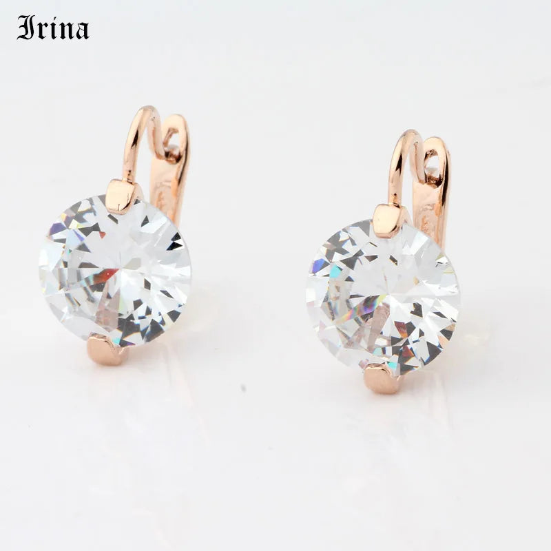 Gold Diamond Dome & Halo Stud Earrings
