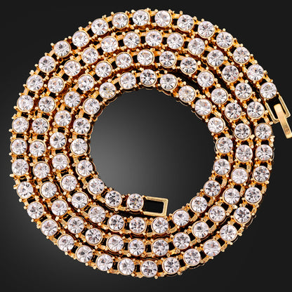 Hip Hop Men Iced Out Chain Prong Rhombus Cuban Link Necklace 14/20MM