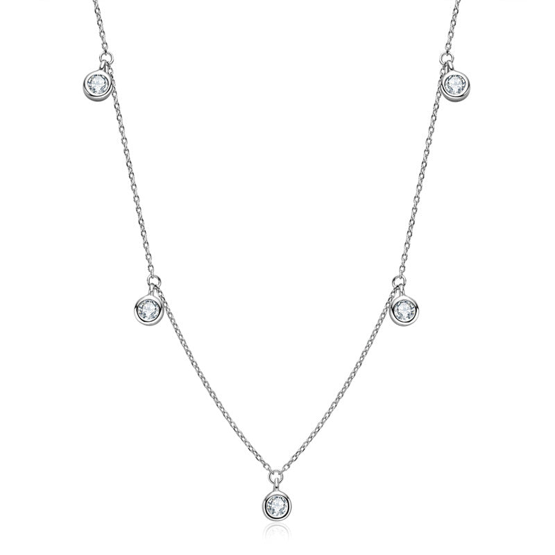 Personalized Fashion S925 Sterling Silver Moissanite Niche Starry Necklace