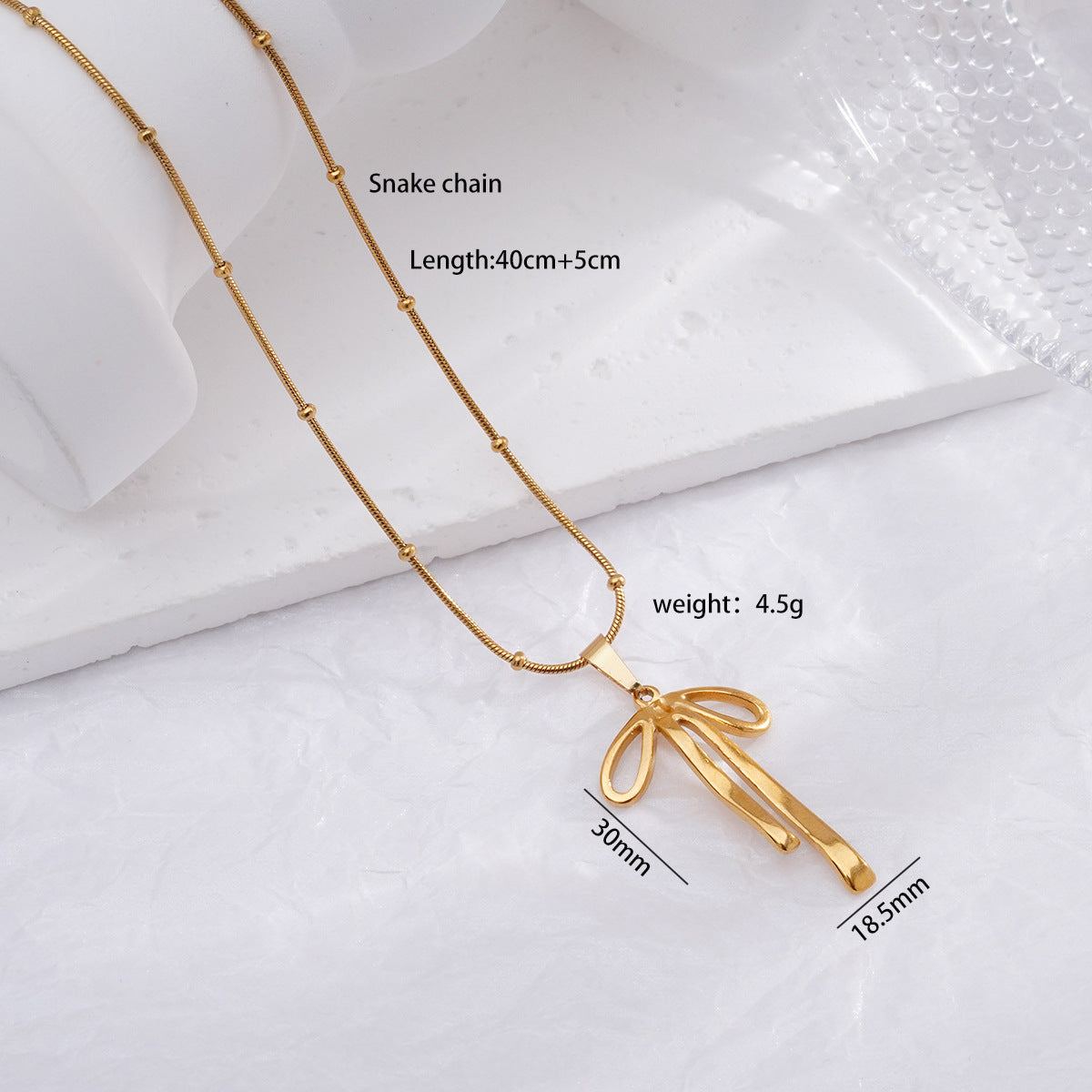 Light Luxury Design Non-fading Titanium Steel Bow Necklace