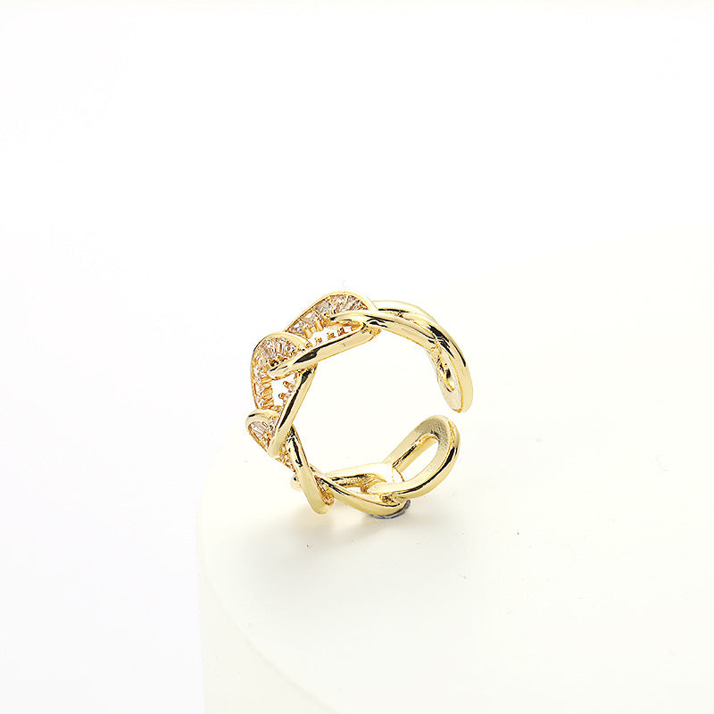 Full Diamond Personalized Index Finger Ring