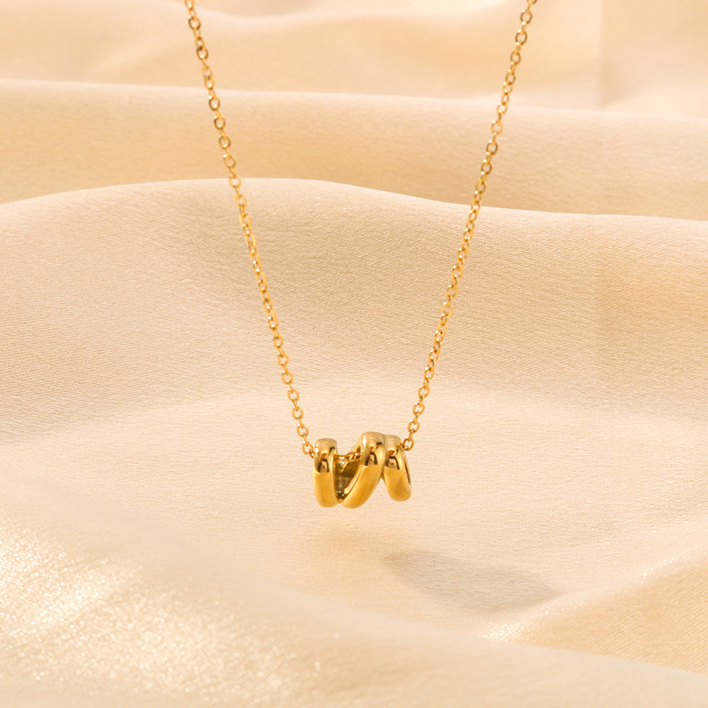 Ins Style Niche Personality Hollow Letter Titanium Steel Necklace