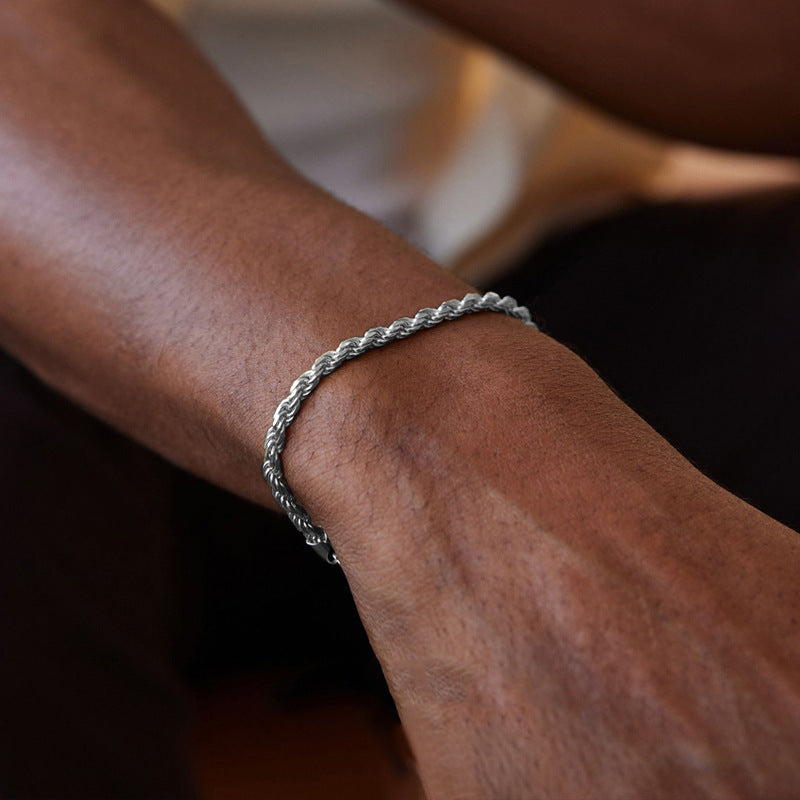 Simple Hemp Flowers Chain Jewelry Stainless Steel