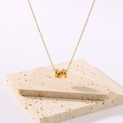 Ins Style Niche Personality Hollow Letter Titanium Steel Necklace