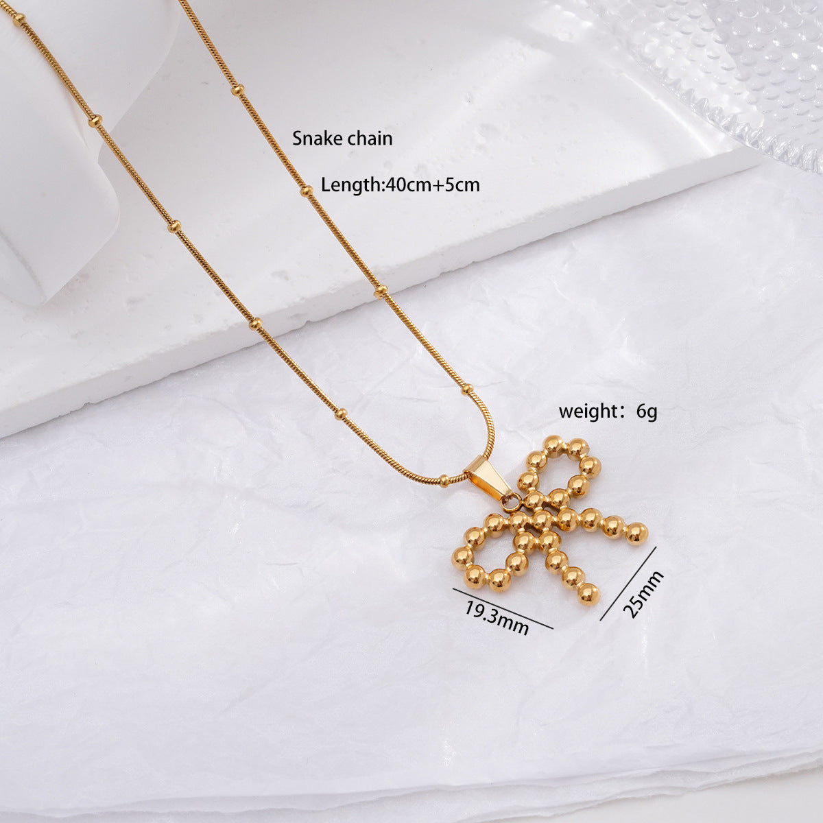Light Luxury Design Non-fading Titanium Steel Bow Necklace