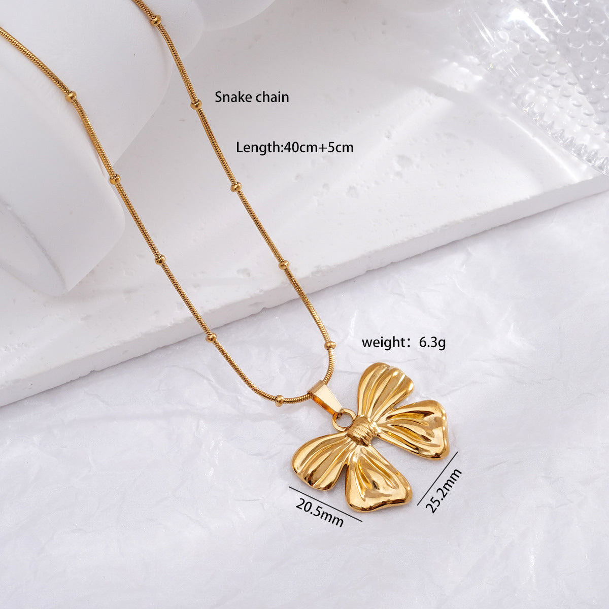 Light Luxury Design Non-fading Titanium Steel Bow Necklace