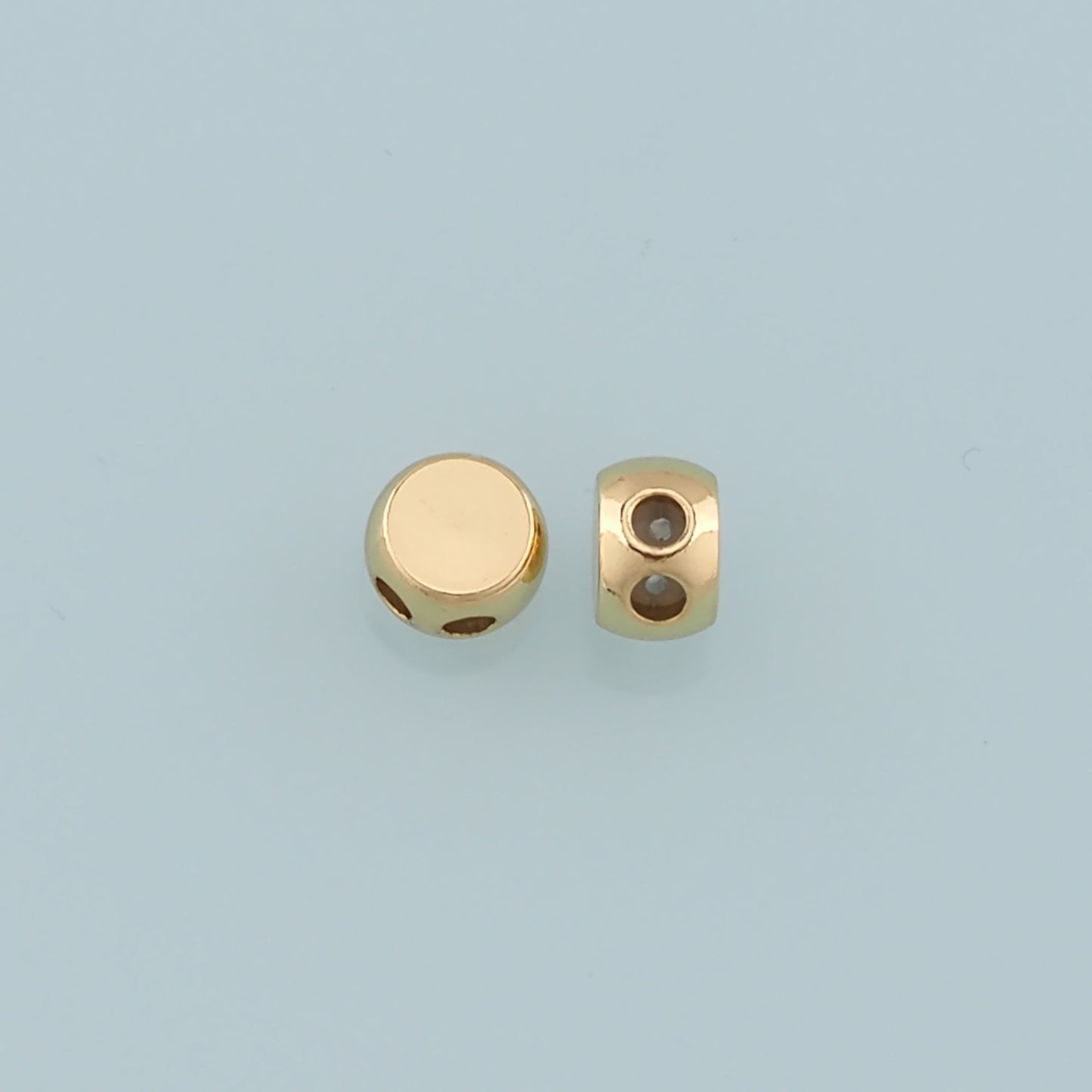 Gold Round Beads Charms,18K Gold Filled Round Flat Spacer beads Bracelet Necklace for DIY Jewelry Making Supply