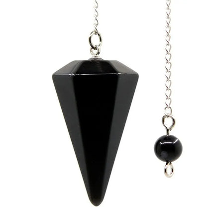 Natural Stone Quartz Agates Pendant Reiki Healing Cone Amethyst Charm Pendulum Pendants For Divination Dowsing Reiki Crystals