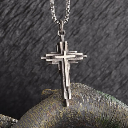 Guardian Angel Wings Cross Pendant Necklace
