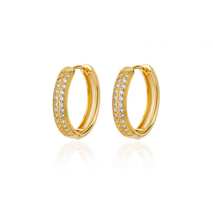 Zircon Round Hoop Earrings for Women Stainless Steel Round Circle Heart Evil Blue Earring Female Fashion Party Jewelry Gift BFF