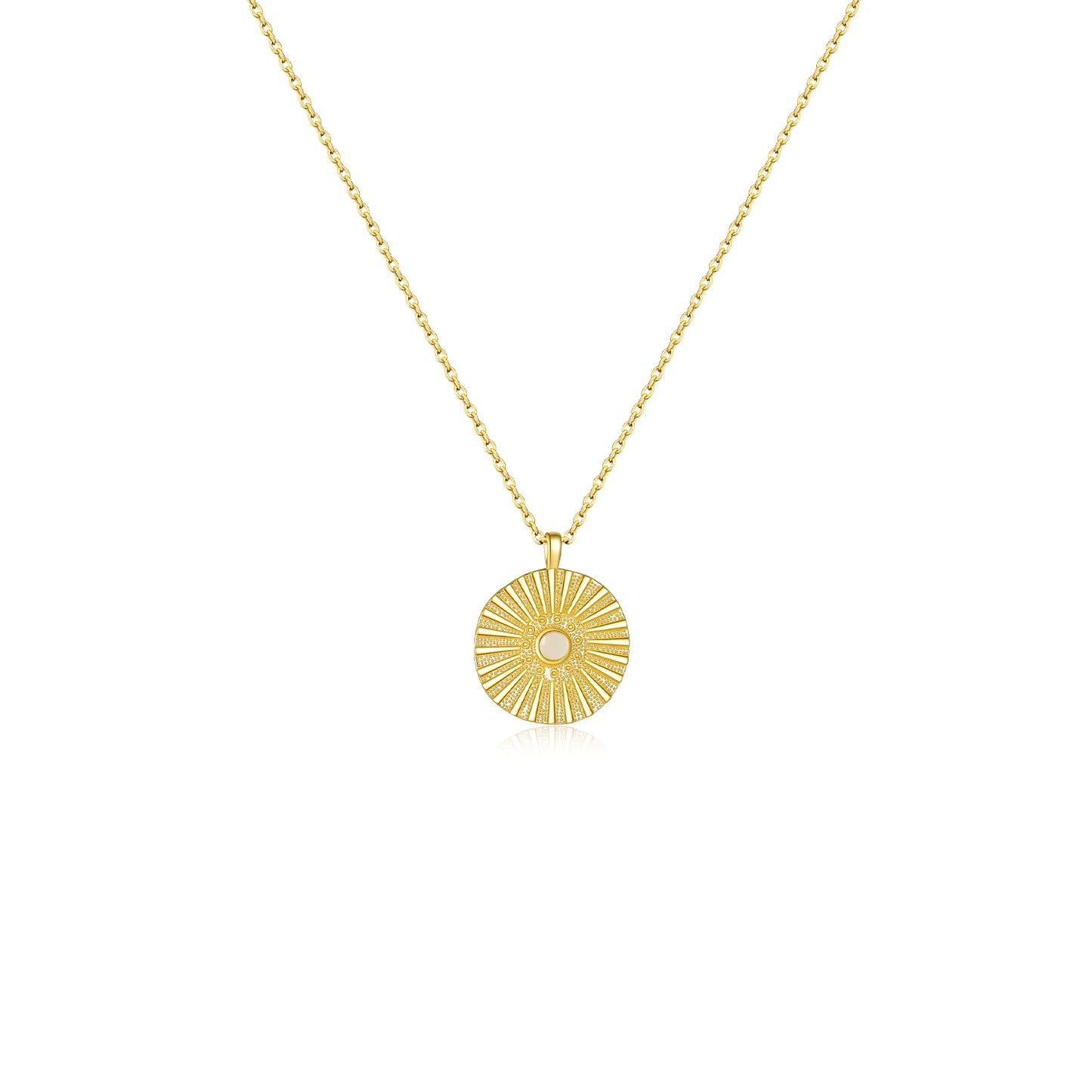 Wholesale Jewelry Cute Horse Eye 304 Stainless Steel Zircon 18K Gold Plated Pendant Necklace Cable Chain