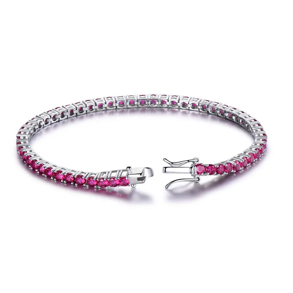 925 Sterling Silver Peridot Tennis Bracelet for Women