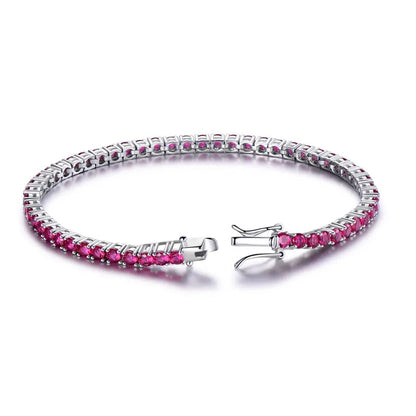 925 Sterling Silver Peridot Tennis Bracelet for Women