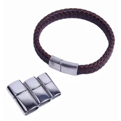 3pcs Zinc alloy Magnetic Clasp Hole 5X10mm 6X12mm For Leather Cord Magnet Lace Buckle Bracelet DIY Jewelry Making W314
