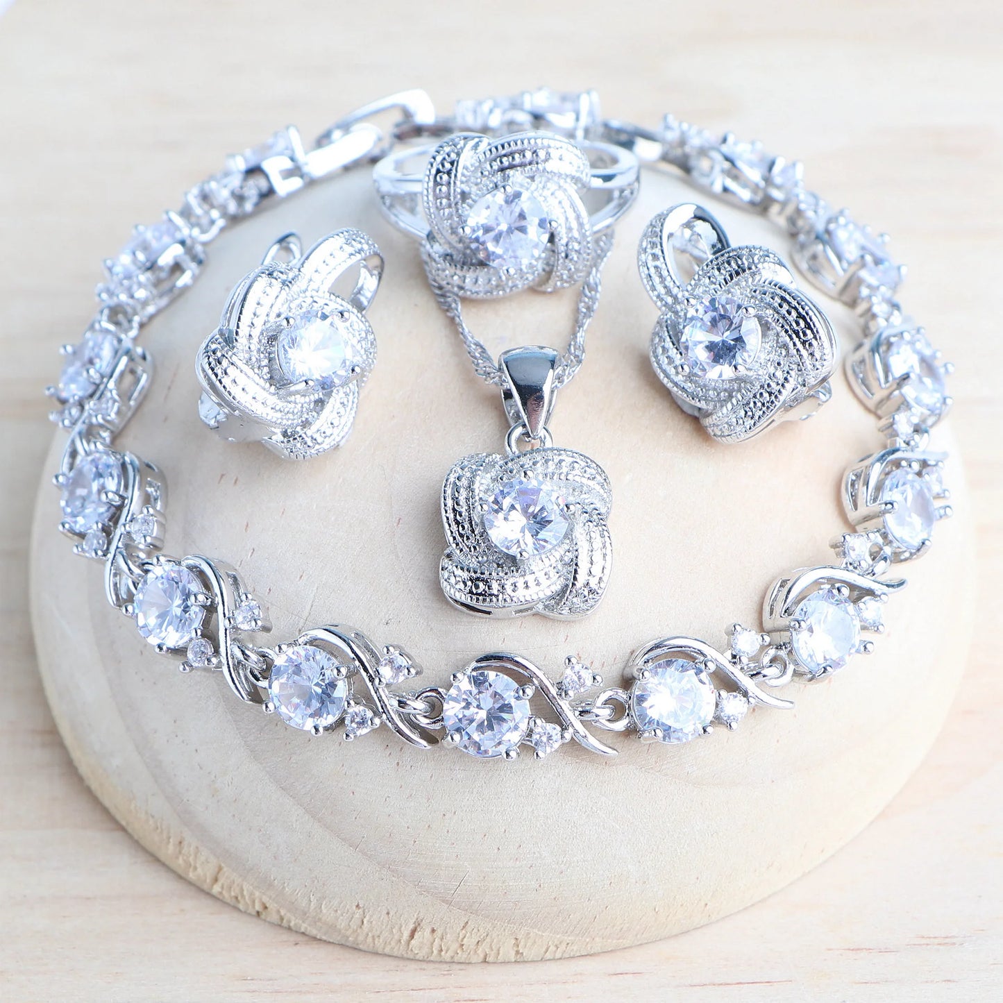 Birthstone Jewelry Set – 5 Piece Set in 925 Sterling Silver