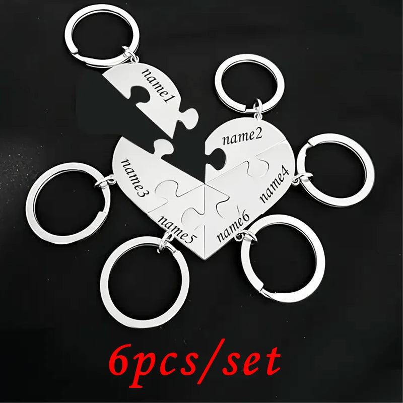 HeartLink™ Puzzle Keychain ❤️✨ — Custom Engraved Connection