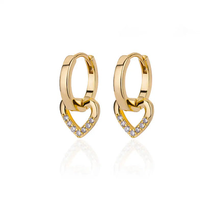 Zircon Round Hoop Earrings for Women Stainless Steel Round Circle Heart Evil Blue Earring Female Fashion Party Jewelry Gift BFF