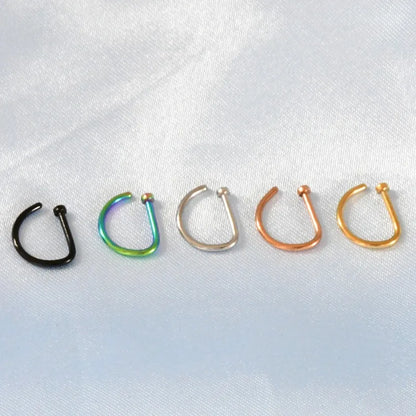 1pc Women Men Fake Piering Nose Ring Earrings, Fashion Punk Non