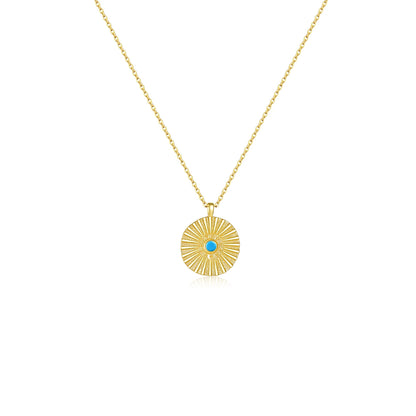 Wholesale Jewelry Cute Horse Eye 304 Stainless Steel Zircon 18K Gold Plated Pendant Necklace Cable Chain