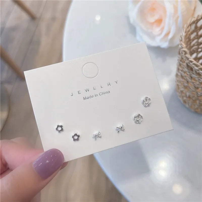 S925 Silver Mini Stud Earrings Set – Elegant, Simple & Cute Jewelry for Women & Girls™