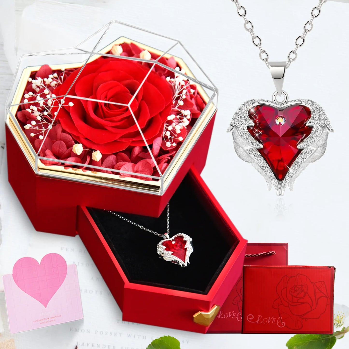Everlasting Love: Ocean Heart Necklace Gift Set