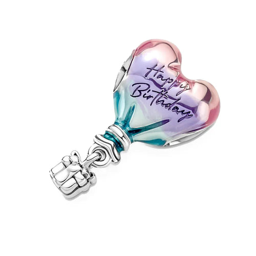New 2023 Fashion Pink Pansy Flower Pendant Bead 925 Sterling Silver
