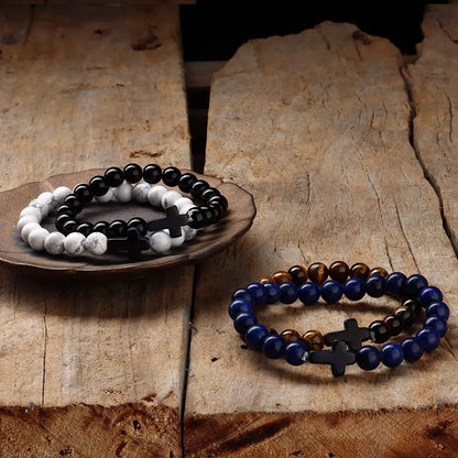 Men's Prayer Onyx Meditation Beads Bracelets