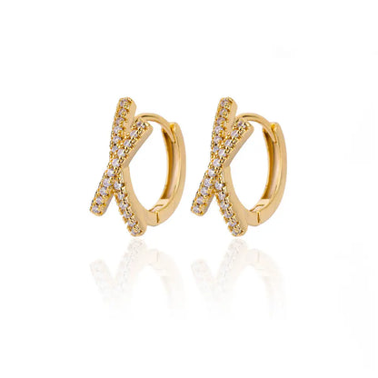 Zircon Round Hoop Earrings for Women Stainless Steel Round Circle Heart Evil Blue Earring Female Fashion Party Jewelry Gift BFF