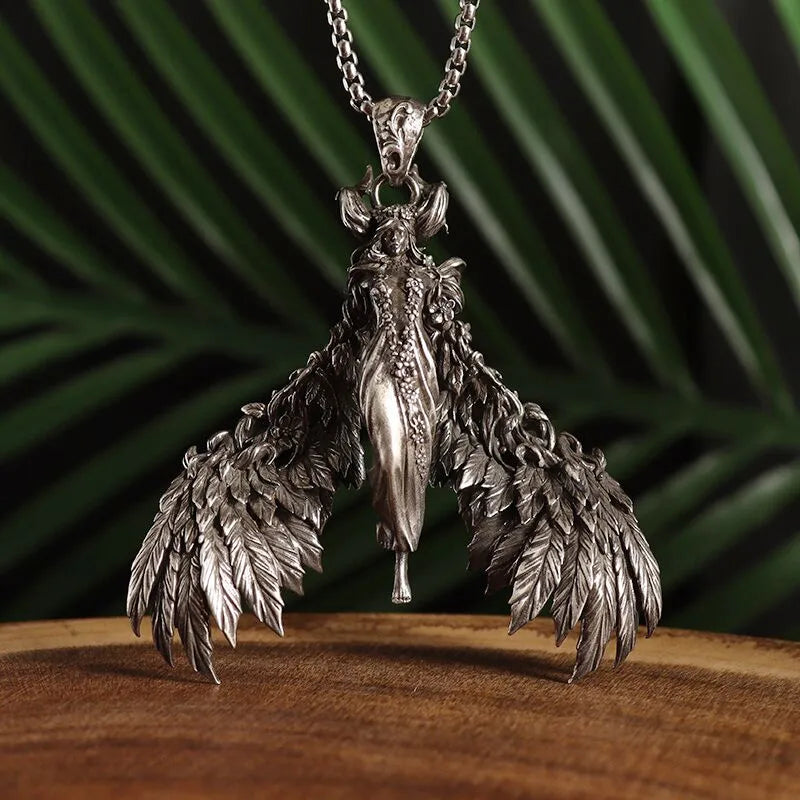 Guardian Angel Wings Cross Pendant Necklace