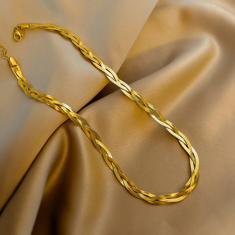 DIEYURO 316L Snake Chain Necklace