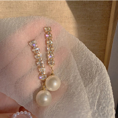 Long Tassel Pearl Earrings